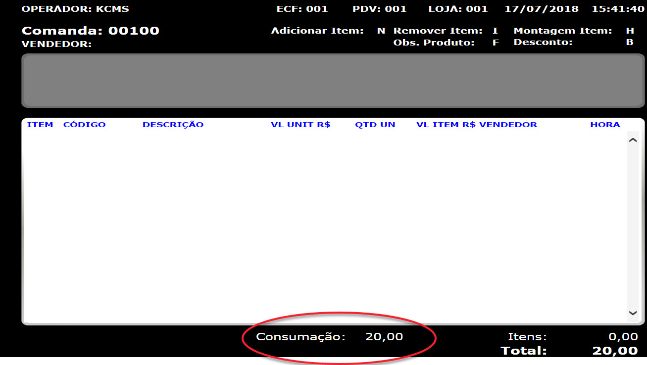 Como trabalhar com Consumação?